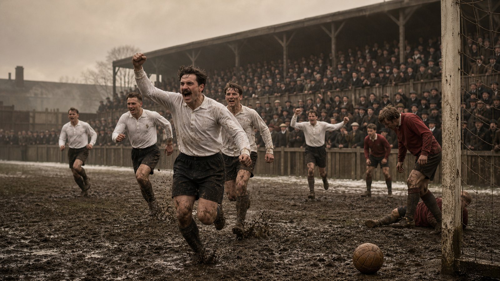 A generic all-white Corinthian side attacking Manchester opponents at Leyton in 1904