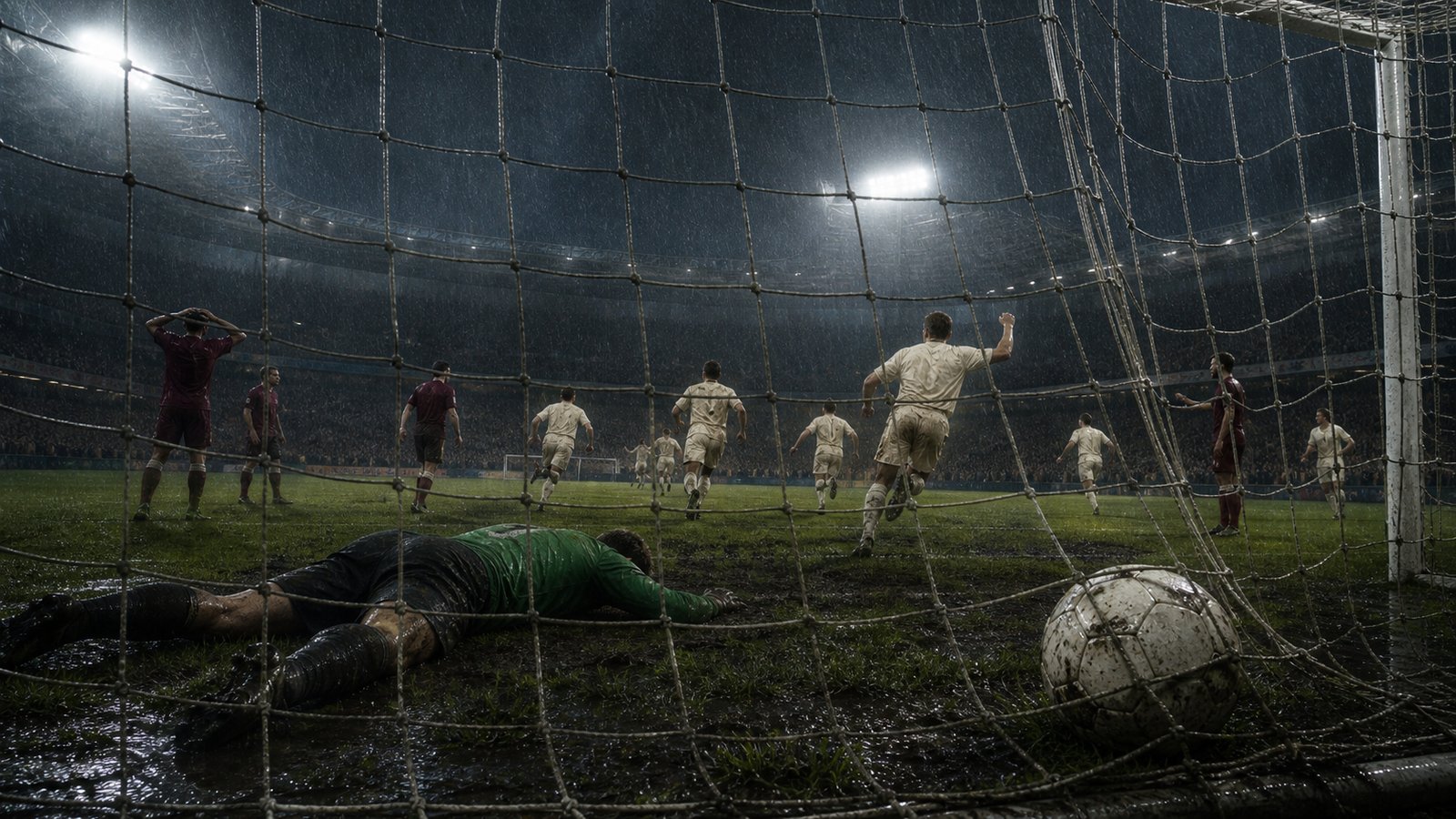 The ball in the net after a sudden-death extra-time winner