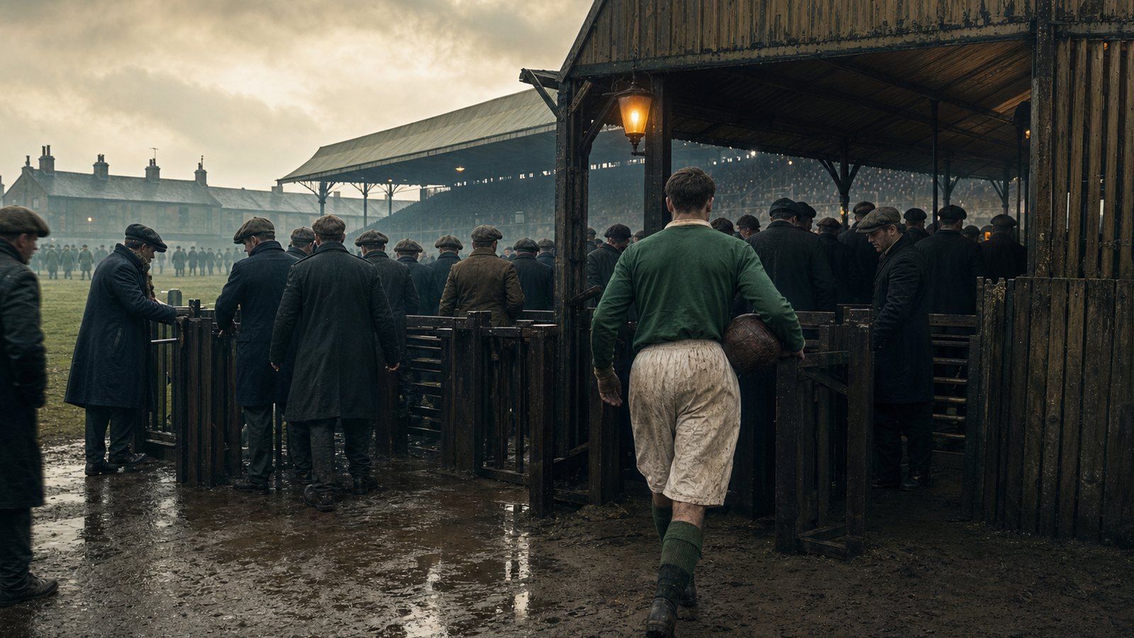 An early twentieth-century Elland Road terrace before a Leeds City match
