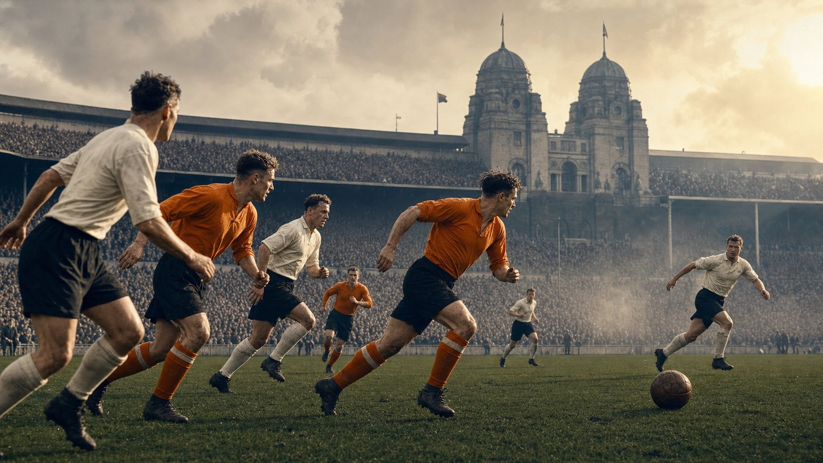 A fictional 1953 cup-final comeback unfolds beneath old Wembley twin towers
