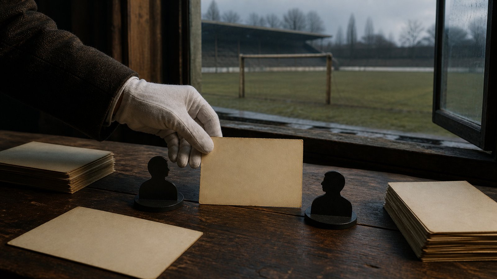 Two plain archival scorer cards showing one disputed 1930 goal changing hands without readable text