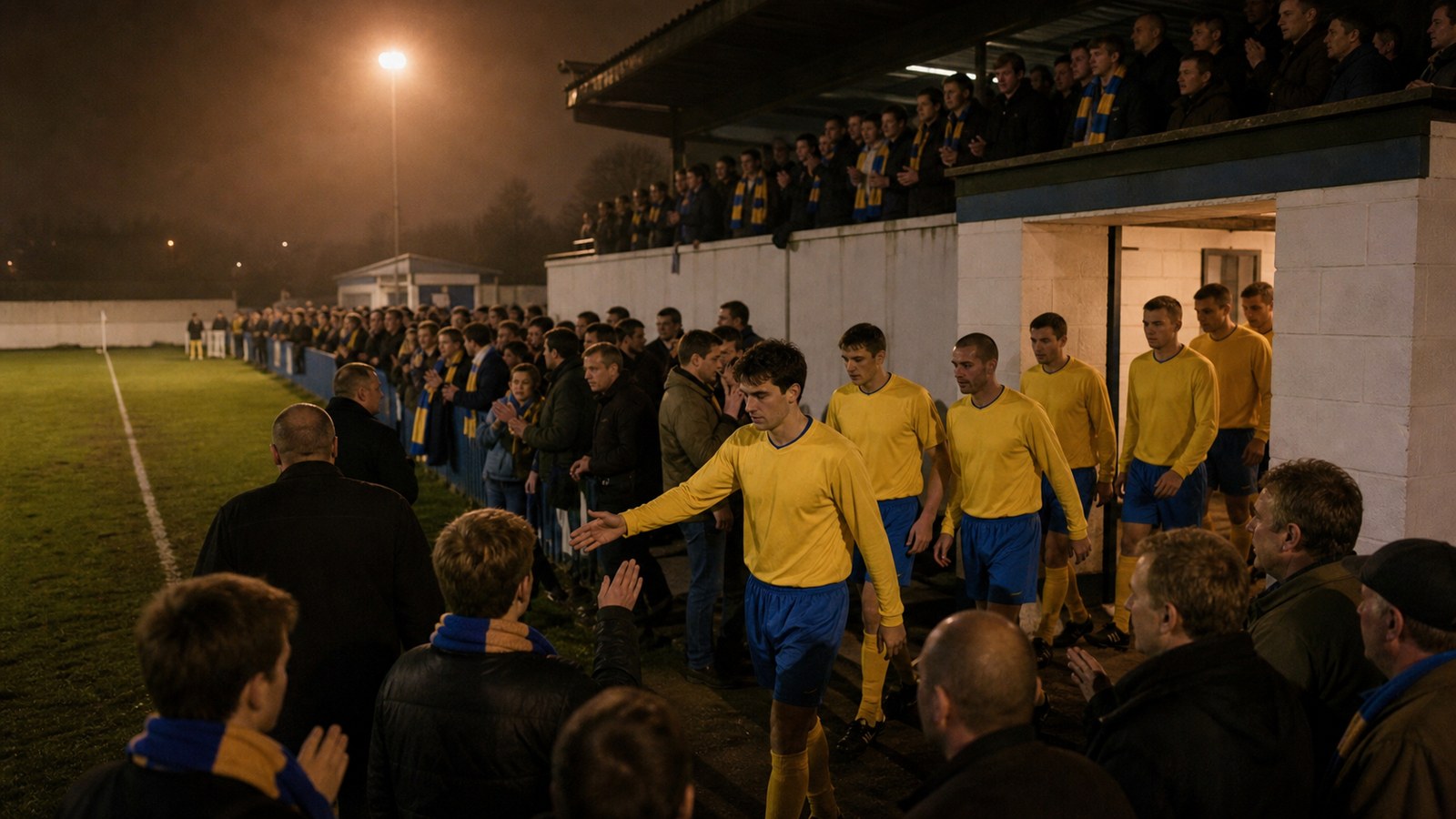 Supporters filling Kingsmeadow for AFC Wimbledon's first season in blue and yellow