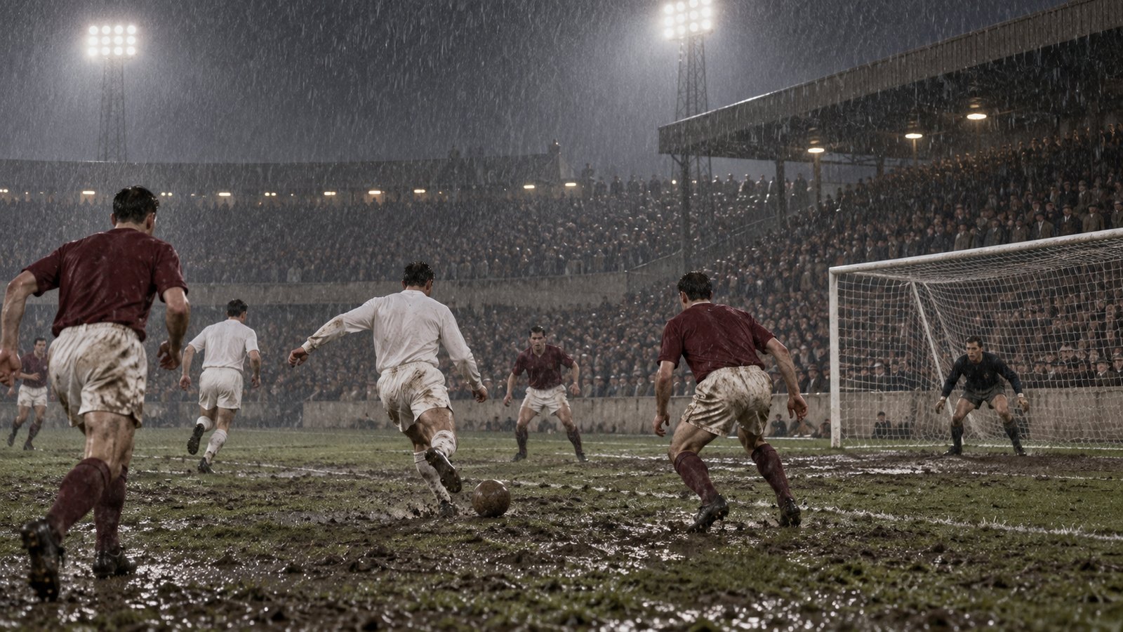 Tottenham attackers surge forward in the 1963 Rotterdam final
