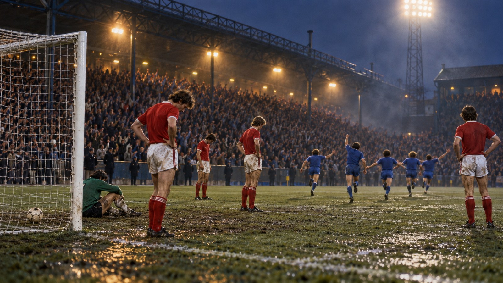 A fictional Dutch side confronts a three-goal first-leg defeat at an English ground