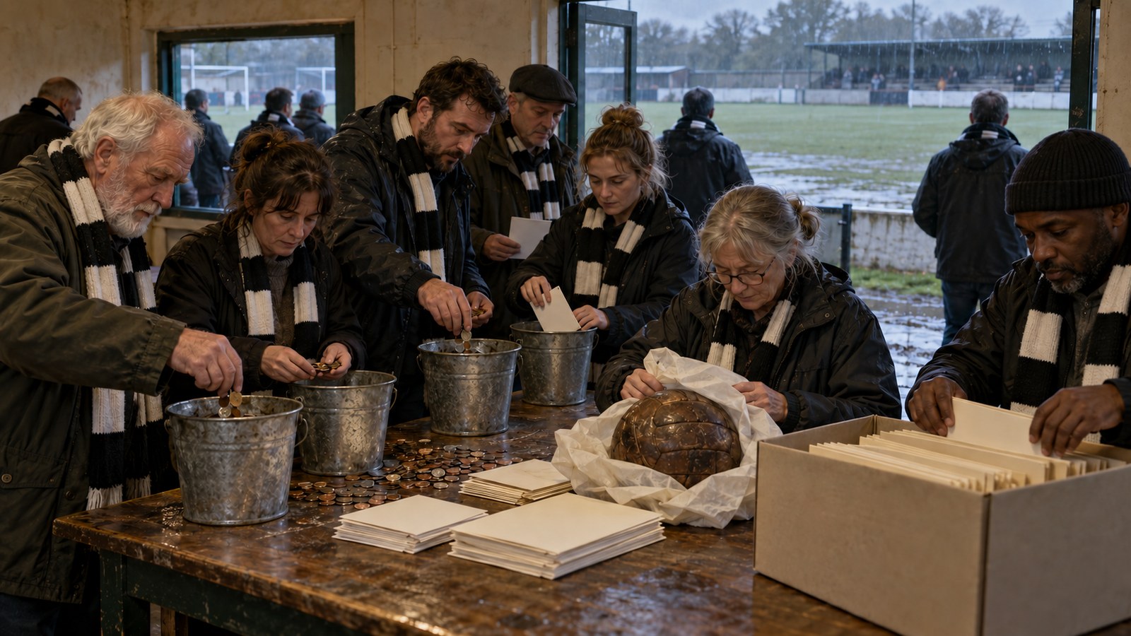 Supporters pool coins and records to preserve a fictional lower-league football club
