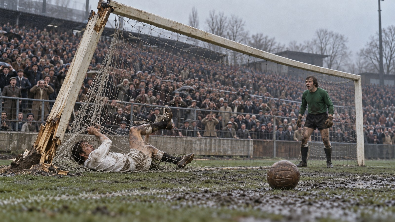 Borussia Mönchengladbach Lost a 1–1 Match When Its Goalpost Broke in the 88th Minute featured artwork